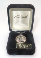 NIB Sterling Silver 925 Creed Saint Luke Medal Christian Pendant Necklace Box picture