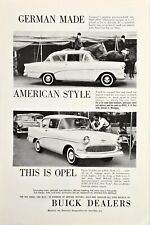 German Made Buick Opel Vintage 1959 Print Ad 9 7/8 x 6 1/2 picture