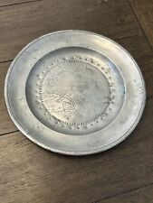 Antique Early 1800’s Etched German Pewter Plate 10” Johann Rothe picture