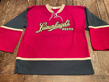 LEINENKUGEL'S BEERS #00 mens XL red & green Authentic Knit Hockey Jersey alcohol picture