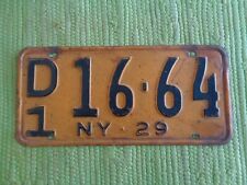 1929 New York License Plate 29 NY Tag D1 16-64 picture