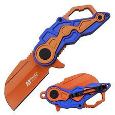 MTECH USA – Spring Assisted Folding Knife – Orange Stainless Steel Wharncliffe picture