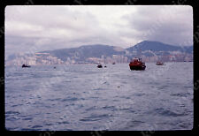 Sl85 Original Slide 1970's  Hong Kong Junk Boat victoria harbor 406a picture