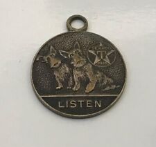 VTG 1931 TEXACO Dog Key Chain Fob/Charm Scottish Terriers picture