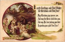 Vintage Postcard- HEARTY GREETINGS FOR CHRISTMAS AND NEW YEAR, MARY, 1910 UnPost picture