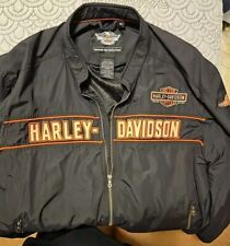 Harley Davidson Jacket Mens Black 3XL Patches Spellout Nylon & Polyester picture