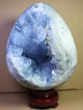 22.13lb Natural Gorgeous Blue Celestite Egg Geode Quartz Crystal Reiki Healing picture