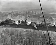 Sleeping Above Manhattan Photo - 1932 Men Napping on Beam Lunch Atop Skyscraper picture