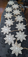 Lot 12 Vintage White Wood Star Christmas Ornaments Country Farmhouse Decor picture
