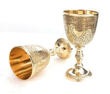 Vintage Chalice Goblet Set of 2 Royal King Arthur Wine Cup Games of Thrones Gift picture