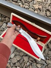Custom Handmade D2 KUKRI KNIFE HIGH POLISH BLADE,WOOD HANDLE WOODEN GIFT BOX  picture