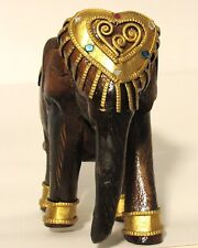 Majestic Indian Elephant with Blue, White & Red Gems and Gold Filigree 6