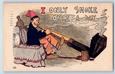 Columbus Ohio OH Postcard Shriner Old Man I Only Smoke Once A Day 1910 Antique picture