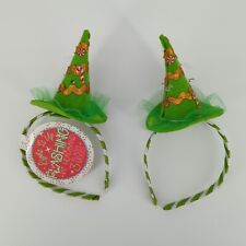 Lot of 2 Light It Up Flashing Headband Christmas Hat Costume Ornaments Brand New picture