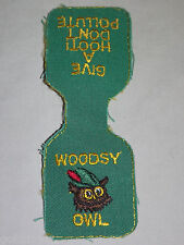 VINTAGE 1960-70S WOODSY OWL GIVE A HOOT DONT POLLUTE PATCH  UNUSED picture