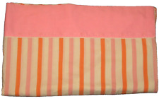 VtG 1976 CANNON Monticello Malibu Stripe Orange/Pink Muslin Flat Queen Sheet picture