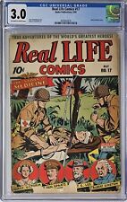 Real Life Comics #17 CGC 3.0 Nedor 1944 Alex Schomburg War Cover  picture