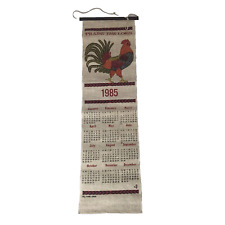 Vintage 1985 Rooster Linen Calendar “Praise The Lord” picture