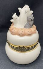 Lenox Occasions Halloween Hinged  Trinket Box -  Ghost Cat Pumpkin  picture