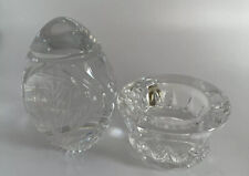 VTG Sullivans Handmade 24% PbO Crystal Egg Paperweight Wheatgrass Poland W/Stand picture