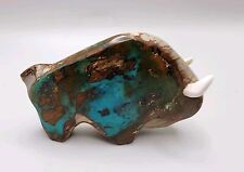Royston Turquoise Bison Buffalo By Lynn Quam Zuni Fetish picture