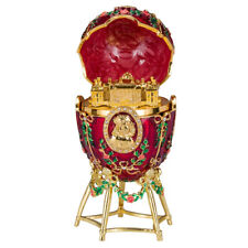 Faberge Alexander Palace Egg Trinket Jewel Box 5.6'' (14 cm) red picture