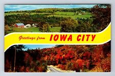 Iowa City IA-Iowa, General Banner Greetings, Antique, Vintage Postcard picture