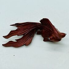 Vintage Miniature Rosewood Koi Fish Hand Carved Japanese 3 inch picture