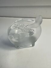 Retired TEA LIGHT CANDLE HOLDER WHALE PARTYLITE CLEAR & FROSTED GLASS picture