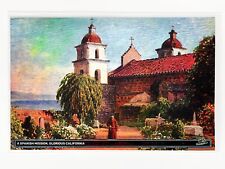 A Spanish Mission, Glorious California HOLOGRAPHIC SILVER Postcard GleeBeeCo picture