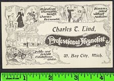 Vintage 1890's Charles Lind Hypnotist Bay City Michigan Graphic Business Card picture