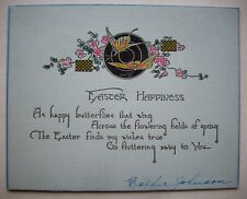 20's 30's Butterflies & blossoms vintage EASTER greeting card *G22 picture