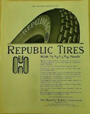 1919 Republic Tires With Staggard Studs Vintage ad picture