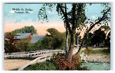 Middle Street Bridge Newport Maine ME Early View Postcard Posted View picture