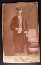 RARE CDV PHOTOGRAPH OF SWEDISH MAILMAN HOLDING LETTER, MAILBAG ON CHAIR. POSTMAN picture