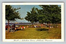 Ashland WI, Beach, Lakeshore Drive, Wisconsin c1963 Vintage Postcard picture