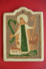 Antique Teracota Religious Wall Plaque Icon in Relief Depicts Jesus the Shepard picture