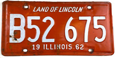 Illinois 1962 Truck License Plate Tag Genuine Man Cave Collector Garage Decor picture