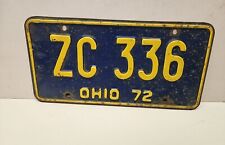 1972 Vintage Original Ohio License Plate ZC 336 picture