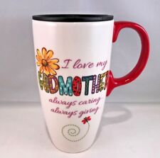 I Love My Godmother Tall Ceramic Travel Coffee Tea Cup Mug Cypress Home 16 oz picture