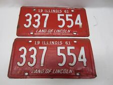 Pair of 1961 Illinois License Plates 