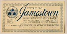 Vintage ENTRY TICKET TO JAMESTOWN NATIONAL PARK VIRGINIA Rare picture
