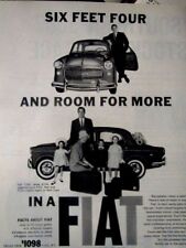1960 Fiat 1100 Six Feet Four & Room For More Original Print Ad  8.5 x 11