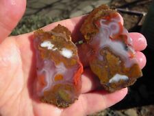 Texas Plume Banded Agate Slabs, Set of 2, 37g, Cabbing/lapidary picture