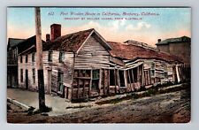 Monterey CA-California, First Wooden House in California, Vintage Postcard picture