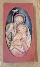 Vintage Anri Holy Family Plaque Hand Carved Made Italy picture