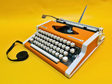 Olympia Traveller De Luxe Working TYPEWRITER with Case Orange Typewriter 70 Gift picture