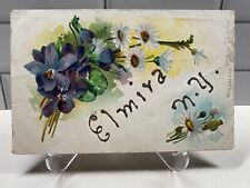 c1906 Greetings Elmira New York Floral Design Antique Chemung County NY Postcard picture