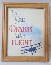 Vintage Airplane framed wall décor, Let your Dreams take FLIGHT  picture