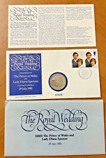 Vintage 1981 Royal Wedding Princess Diana Prince Charles Coin/Stamps picture